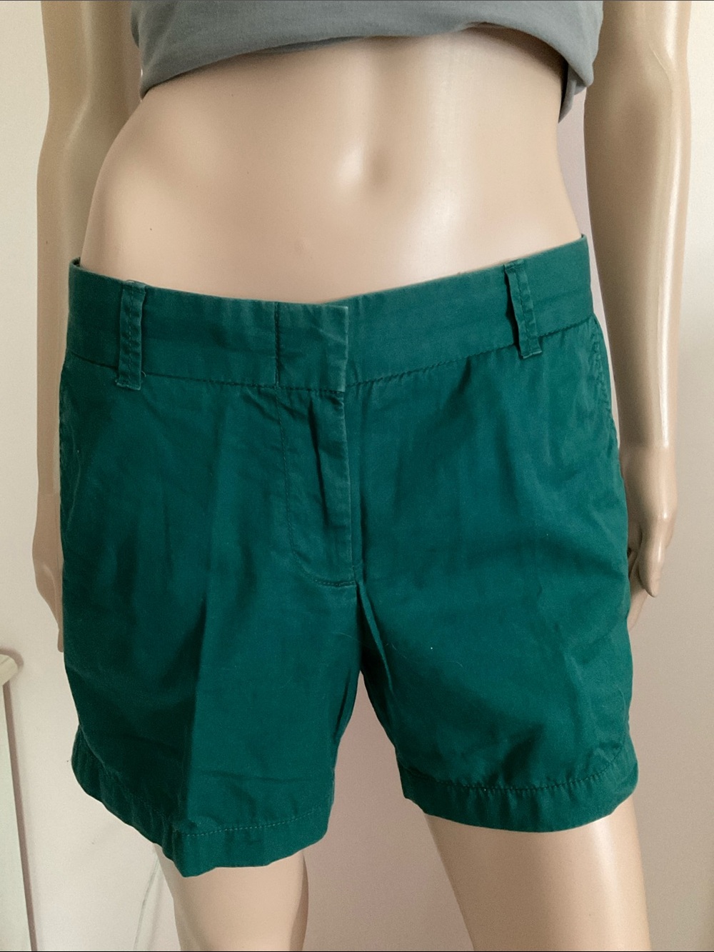 J. Crew Dark Green 100% Cotton Chino Shorts